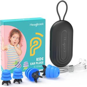 Kids Ear Plugs for 5-12 Yrs, 29 dB Noise Reduction Extra Small Soft Silicone Earplugs for Little Ears, Kids Ear Protection for Noise Sensitivity, Socializing,Ear Pressure Relief,Sleep,Focus (Blue)