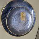 Icicles Plates Blue Gold Rim Combo 7"+10" Case of 96 (4 packs x 24)