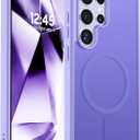 SUPFINE Magnetic for Samsung Galaxy S24 Ultra Case(Compatible with MagSafe) (Military Grade Drop Protection) Slim Translucent Shockproof Phone Case,Purple