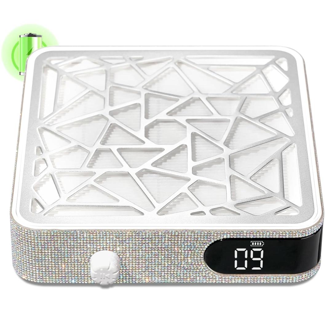 Nail Dust Collector, Cordless Dust Collector Nail Tech, Powerful Vacuum Fan Vent Dust Collector Extractor Dust Suction Machine for Acrylic Nails Polishing, Nail Salon, AB Diamond