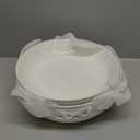 MALACASA 10" Large Pasta Bowls, 56 OZ White Salad Bowls Soup Bowls, Porcelain Serving Bowls Set of 4, Large Kitchen Bowl Plates Pasta Plates, Microwave & Dishwasher Safe, Series REGULAR