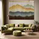 laddawan Extra Large Macrame Wall Hanging Dip-Dyed Tapestry Modern Wooden Home Wall Art for Living room Boho Handmade Wall Decor for Bedroom (Green1)