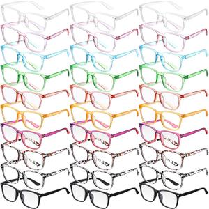 Jerify 30 Pack Blue Light Glasses for Woman Men, Fashion Bluelight Blocking Glasses for Computer Use Gaming Work, Anti Eyestrain (10 Colors)