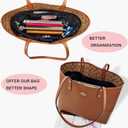 Time Wing Handbag Tote Purse Organizer Insert Bag Liner Shaper Divider Zipper 11 Pockets Compartments Small Black
