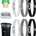 Garbage Can Rubber Bands Cord Lock Adjustable Design Trash Can Bands Fits 4-33 Gallon Trash Cans (6pcs (Black, Grey, White))