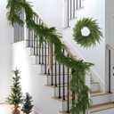 9Ft Christmas Norfolk Pine Garland, Real Touch Artificial Norfolk Pine Winter Greenery Garland for DIY Christmas Wreath Xmas Indoor Outdoor Home Decor