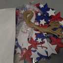Peryiter 4th/Fourth of July Decoration Memorial Day Patriotic Wreath for Front Door Wooden Red White and Blue Star Sign God Bless America Decor for 250th Anniversary Porch Wall Indoor Outside Home