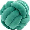 WAIUYIA Knot Ball Pillow Decorative Plush Cushion Cute Throw Pillow Round Ball Cushion Knot Pillows for Sofa Office Home Decor (Green,L-13.7 inch)