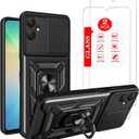 for Samsung Galaxy A06-4G Case with [2 Pack] Tempered Glass Screen Protector, for Galaxy A06 Heavy Duty [Military-Grade] Protectivewith Kickstand Ring Holder Holder Phone Case