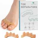 Walkize Toe Separators for Women & Men - Silicone Toe Spacers for Bunion Relief, Foot Pain Relief, Pedicure & Overlapping Toes (Beige)
