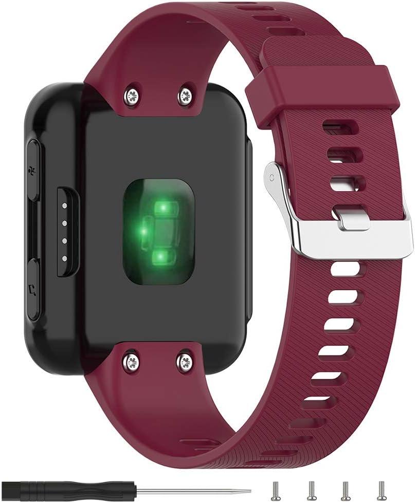 Compatible with Garmin Forerunner 35 Band,Solf Silicone Replacement Bands for Garmin Forerunner 35 Watch (Wine Red1)
