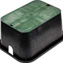 NDS 117BC* 15 in. X 22 in. Rectangular Jumbo Valve Box and Cover, 12 in. Height, Irrigation Control Valve Lettering, Black Box, Green Overlapping Cover, Black/Green