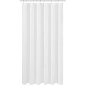 N&Y HOME Extra Long Fabric Shower Curtain or Liner 72 x 92 inch, Hotel Quality, Washable, White Bathroom Curtains with Grommets, 72x92