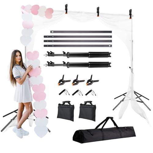 Four-Legged Backdrop Stand 6.5x10ft, Adjustable Video Studios Photo Backdrop, High Stable Backdrop Stand for Parties, Weddings, Photography, Advertising Display