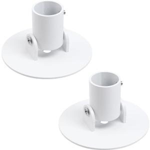 Geesatis 2Pcs Shower Curtain Rod Bracket,Stainless steel Shower Curtain Rod Single Swivel Flange,Adjustable Heavy Duty Shower Rods,White