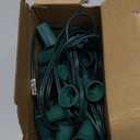 Copkim 100 ft C9/e17 Ul Listed String Light Cord Wire Spool, Christmas C9 Light Wire Stringer Strand Set for Outdoor Patio Xmas Tree Roofline, 12 Spacing, Green