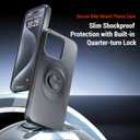 Bike Phone Case Compatible with iPhone 14 Pro Max, Slim Shockproof Cover with Secure Lock-in Design, Fits Quarter-Turn Mounts Using Garmin-Style Interface Black