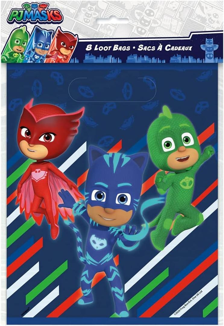 Unique 30382105 PJ Masks Birthday Party Loot Bags - 8 Count