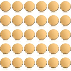 Chuangdi 30 Pieces Metal Flat Button Alloy Shank Round Shaped Sewing Button for Women's Suit Woolen Coat Shirt Trousers Sewing Crafts(25 mm, Gold)