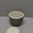 LE TAUCI 5.5 Inch Boho Plant Pots Indoor, Artisanal Cement Pots for Plants, Succulent Pots with Drainage Holes and Saucers, Planters for Indoor Plants, Set of 1  Black and Cream White