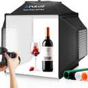 PULUZ Upgrade Light Box & Soft Box, 16"x16" Professional Shooting Tent with 480 LED Lights Photo Studio Light Box Photography with 4 Color PVC Backdrops for Jewelry and Product Photography