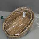 Coeusy Scalloped Basket Set of 2,Water Hyacinth Basket for Organizing and Decor,Hand-Woven Wicker Storage Baskets with Built-In Handles for Nursery,Gift,Laundry (Oval)