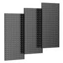 TORACK 3-Pack 12x24 inch Metal Pegboard Panels for Garage Wall, Tools Organizer Pegboard for Workbench, Workshop, Modular Peg Board Tool Storage Board for Pegs(Black)