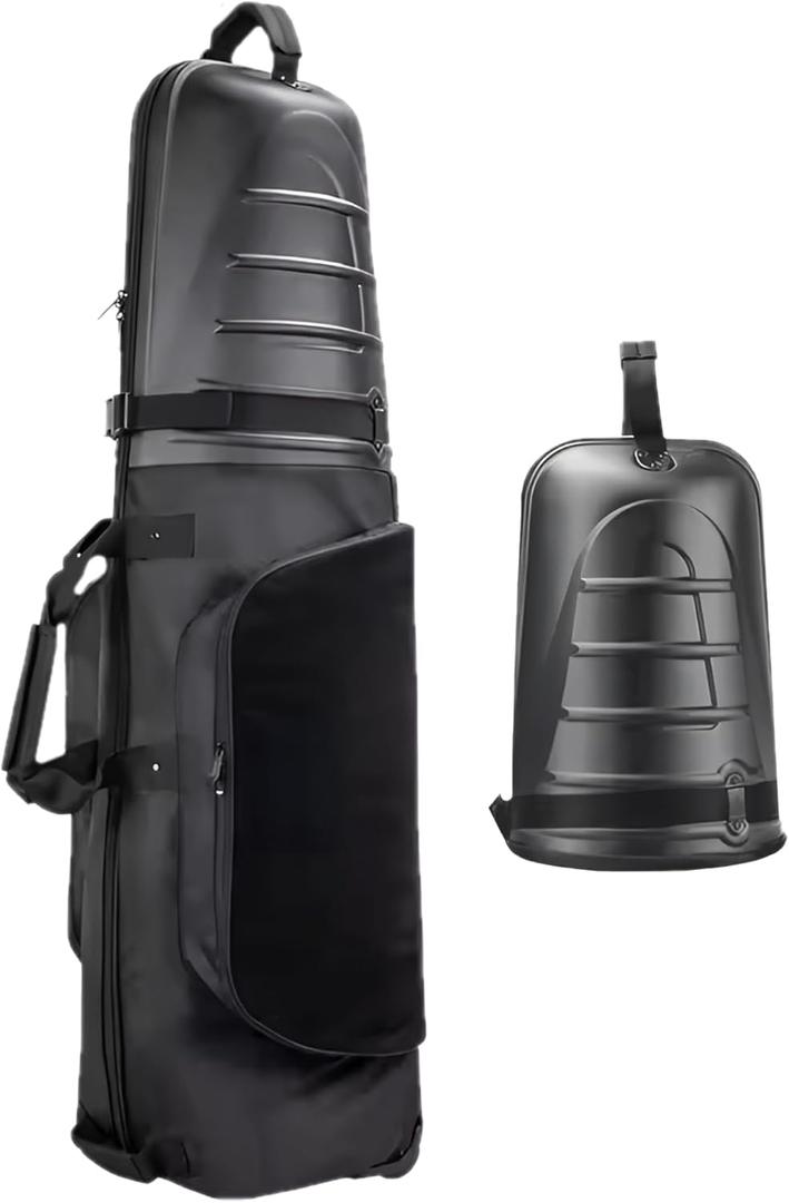 Golf Travel Bags for Airlines with Wheels & Hard Shell Top, Lightweight 1680D Club Travel Case, Foldable Golf Bag for Men with Handles, Side Pockets & Durable Protection