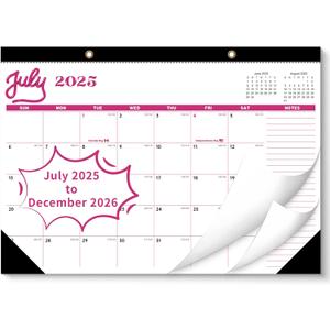 3 Pack Desk Calendar 2026 , JXAVO Wall Calendar 2025-2026 Large Size 17" X 12" Covers July 2025 - December 2026, Pink Cute Desktop Monthly Calendar for Home Classroom School or Teacher Gifts & Office Supplies