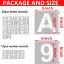 YEAJON 5 Inch Letter Stencils and Numbers, 36 Pcs Alphabet Art Craft Stencils, Reusable Plastic Templates for Wood, Wall, Fabric, Rock, Signage