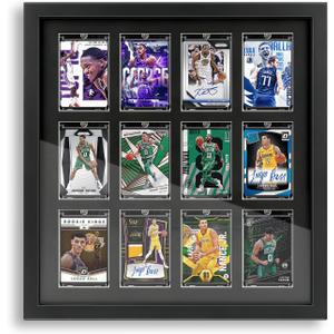 Solid Fir Wood 12-Grid Trading Card Display Frame, Extra Large