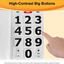 Uvital Big Button Phone for Seniors, Landline Phone for Elderly with Big Buttons, 2 One-Touch Speed Dial Keys & an SOS Emergency Button, Visual Ringer, Adjustable Volume