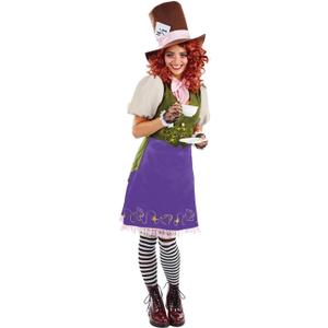 fun shack Hatter Costume for Women - Halloween Teacher Book Character Costume for Adults, Perfect for Parties and Events (Medium, Purple)