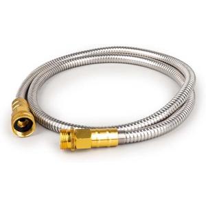 Stainless Steel Garden Hose: 3FT 3/4" Male to Female Brass Fittings - Flexible Metal Water Hose for RV Camper Faucet Extension Patio