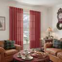 YoungsTex Burgundy Red Linen Curtains for Living Room 72 Inches Long - Light Filtering Drapes with Back Tab Rod Pocket Privacy Semi Sheer for Bedroom Windows, 2 Panels 52 X 72 Inch