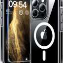 TAURI for iPhone 16 Pro Case, Compatible with MagSafe, with Screen Protectors, Not-Yellowing Military-Grade Protection, Shockproof Slim Magnetic Case for iPhone 16 Pro 6.3", Clear