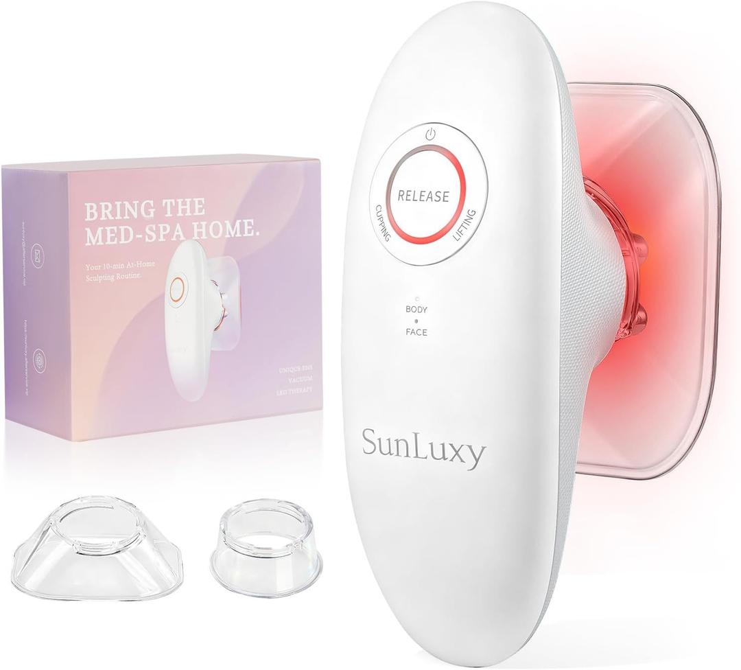 Body Sculpting Machine, 3-in-1 Portable Massager, Electric Body Sculptor with 3 Adjustable Functions, Skin Tightening, Cupping Therapy & Red Light for Belly, Waist, Arms, Legs and Face
