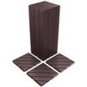VANCASTLE 36 Pack Interlocking Deck Tiles, 12"x12" Patio Pavers, Heavy Duty Plastic Outdoor Flooring with Drainage, Waterproof Non-Slip Snap-Together Tiles for Balcony, Poolside, Garage, Dark Brown