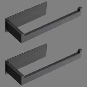 Hand Towel Holder, Strong Self Adhesive Hand Towel Ring, Thicken SUS304 Stainless Steel Hand Towel Bar/Rack, No Drilling Modern Hand Towel Hanger (Matte Black, 2 Pack 9 in)