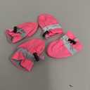 YAODHAOD Dog Shoes for Small Dogs, Puppy Dog Boots & Paw Protector for Winter Snowy Days, Anti-Slip Sole Dog Booties for Indoor Hardwood Floor 4PCS (Pink, Size: 4)