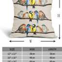 Oil Painted Bird Pillow Covers 16X16 Inch Rustic Birds Tree Branches Decorative Pillow Cases Wildlife Spring Summer Cotton Linen Throw Pillows Set of 2 Home Decor For Sofa Couch Bedroom Outdoor