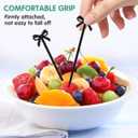 Luxshiny Black Bow Toothpicks 20 Pcs Food Picks for Appetizers Fruit Skewers Cupcake Toppers and Cocktail Decorations 4 Inch Mini Bow Food Picks for Party Entertaining