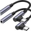 Vanjua USB C to 3.5mm Headphone Jack Adapter, Type-C to 3.5mm Aux Audio Dongle Cable Cord Compatible with iPhone 17/17 Pro Max/16/16e/15, Samsung Galaxy S25/S24/S23, Google Pixel 10/9/8 (Black+Black)