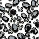Sew On Rhinestone, Choupee 130PCS Black Sew On Glass Gems Metal Back Prong Setting Sewing Claw Rhinestone Mix Shapes Sew On Stone for Jewelry, Clothes, Costume, Shoes, Belt, Dress, Garments and Crafts