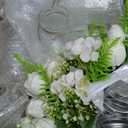 XunYee 10 Set Mason Jar Table Centerpiece with Flower Mason Jar Flower Centerpiece Vases Decor for Engagement Party Bridal Shower Centerpieces Wedding Reception Table Decor(Rose)