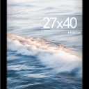 27x40 Poster Frame Black, 27x40 inch Movie Poster Frame with HD Plexiglass Durable and Scratch-proof for Horizontal or Vertical Wall Mounting, 1 Pack