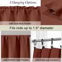 Simplebrand Terracotta Small Cafe Curtains Tier 24 Inch Length 2 Panels Set, Modern Solid Blackout Small Window Cafe Curtains for Bathroom, Basement, Cabinet, Camper, Terracotta, Each 30"Wx24"L Inches