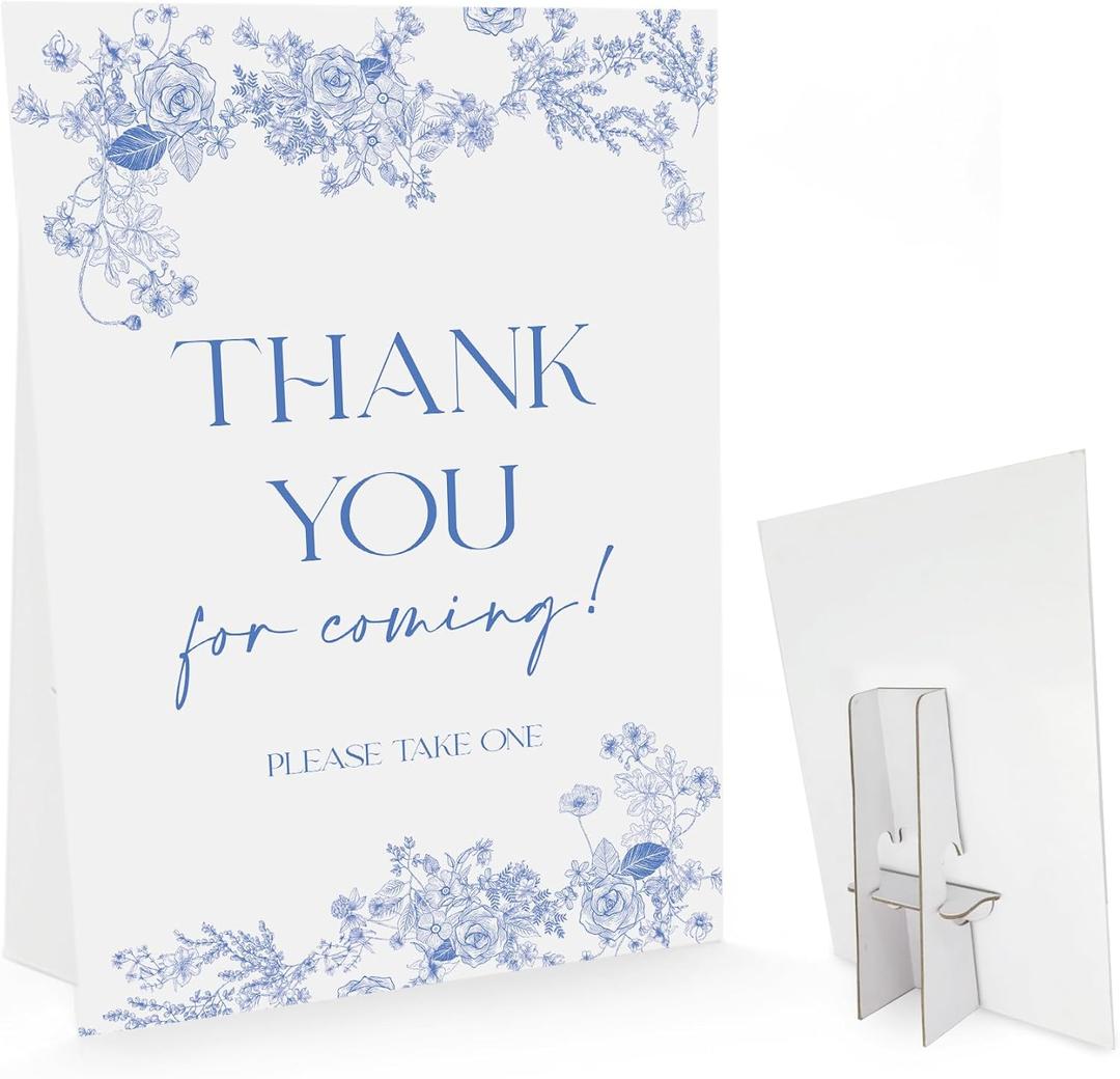 Bridal Shower/Wedding Decoration Sign- Thank You For Coming Please Take One, Bridal Shower Table Signs, Something Blue Before I Do Decorations, Wedding Reception Signs(8 x 11 inch) -BSSB01