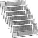 Treela 6 Pack Expandable Window Screens for House Adjustable Pre Framed Windows Replacement Horizontal 10" H x 19" - 36" W White Mobile Home Mesh Net Dust Protector for Basement House