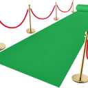 VOK Green Aisle Runner Carpet Rugs for Garden Party, Premium 160 GSM Felt Non-Woven Fabric Runway Rug for Step, Ceremony Parties and Events Indoor or Outdoor Decoration (Green, 3X15 ft)